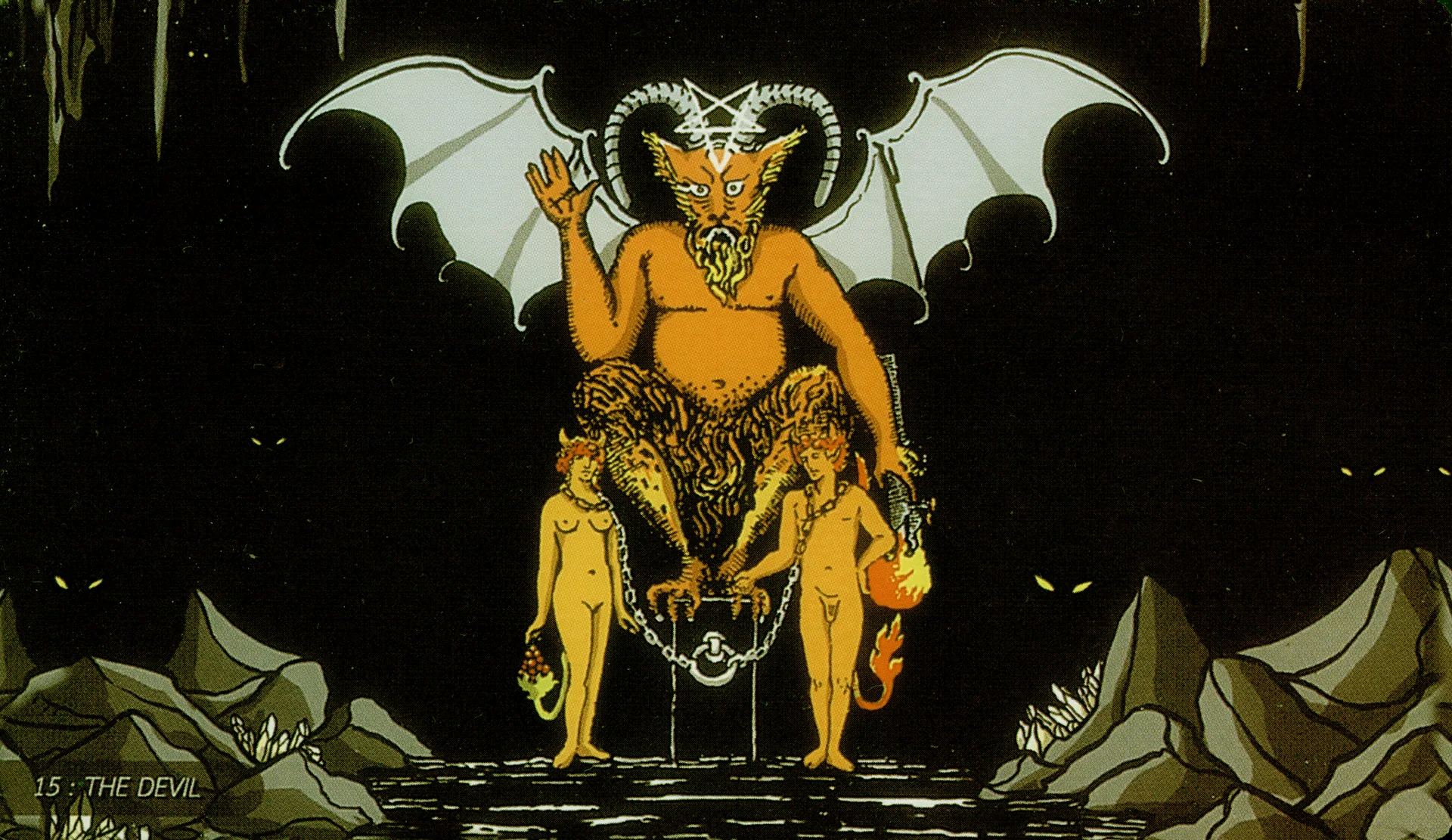 The Devil Rider-Waite-Smith tarot card panorama