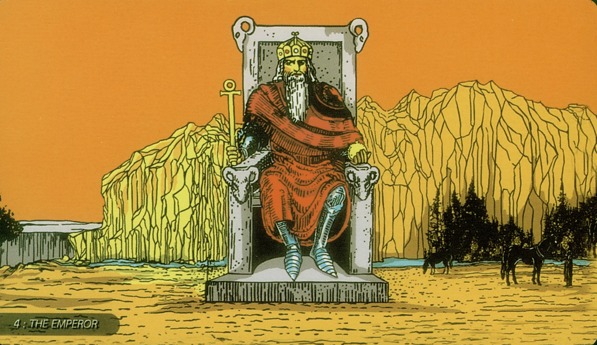 The Emperor Rider-Waite-Smith tarot card panorama