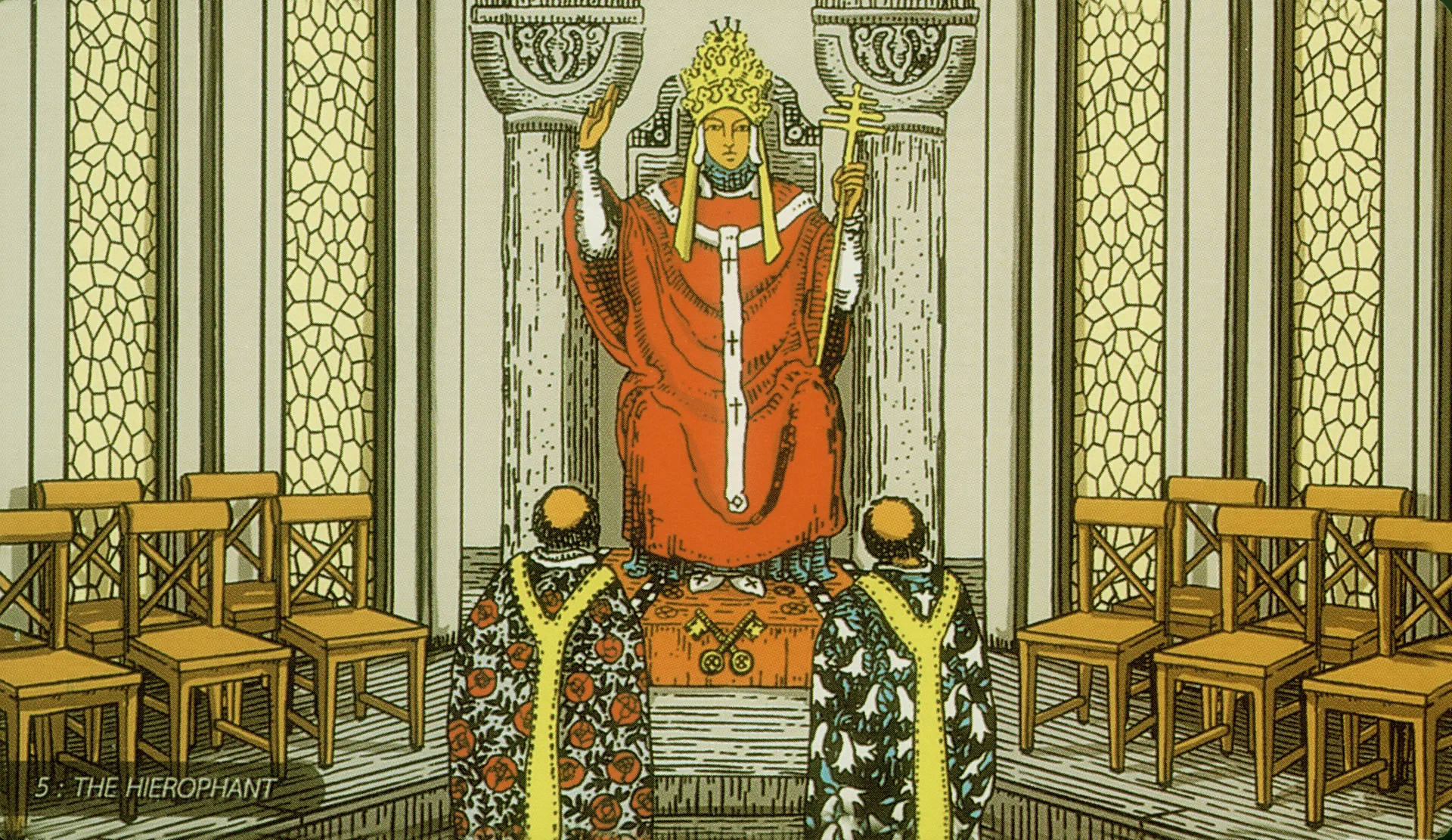 The Hierophant Rider-Waite-Smith tarot card panorama