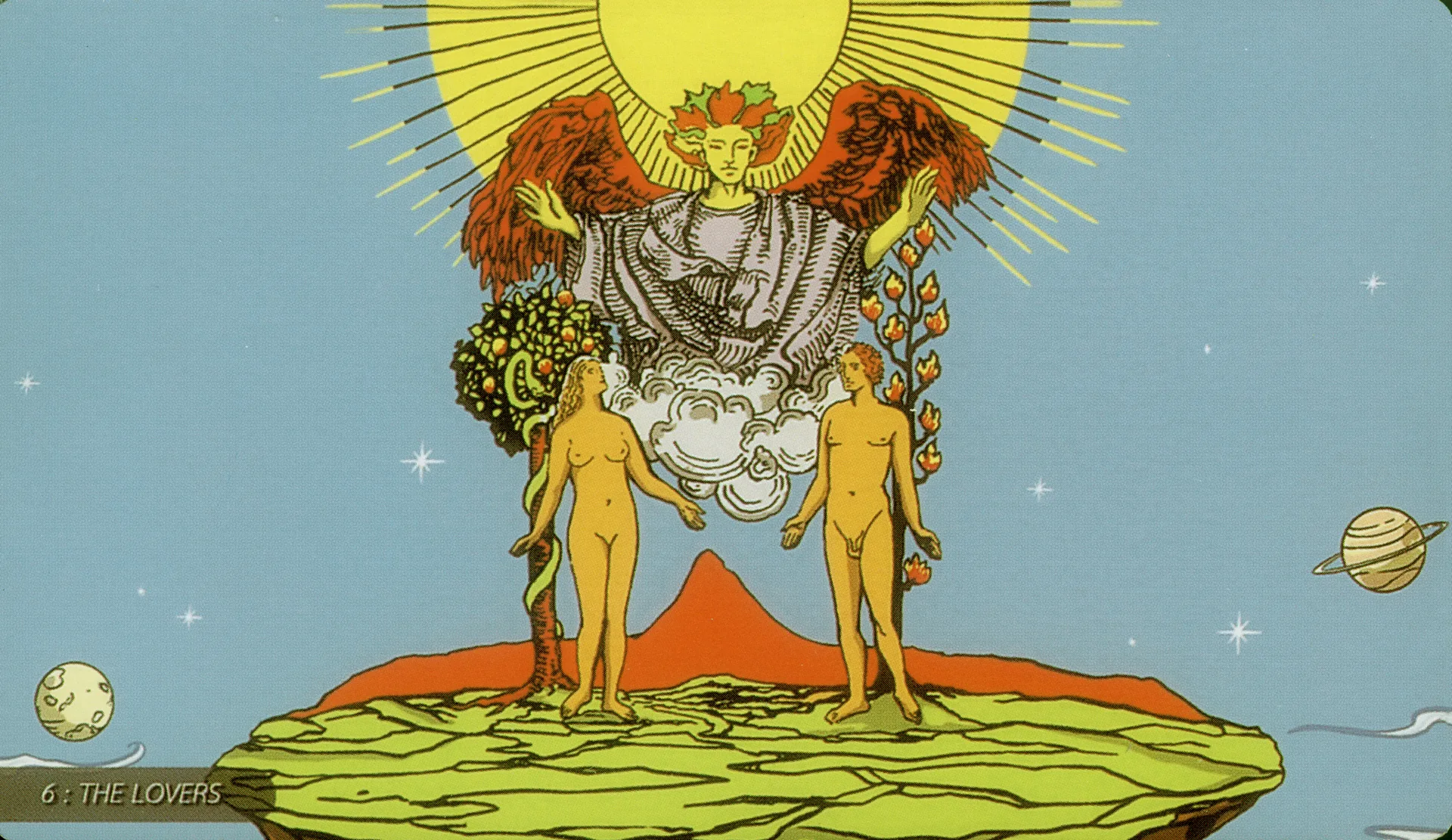 The Lovers Rider-Waite-Smith tarot card panorama