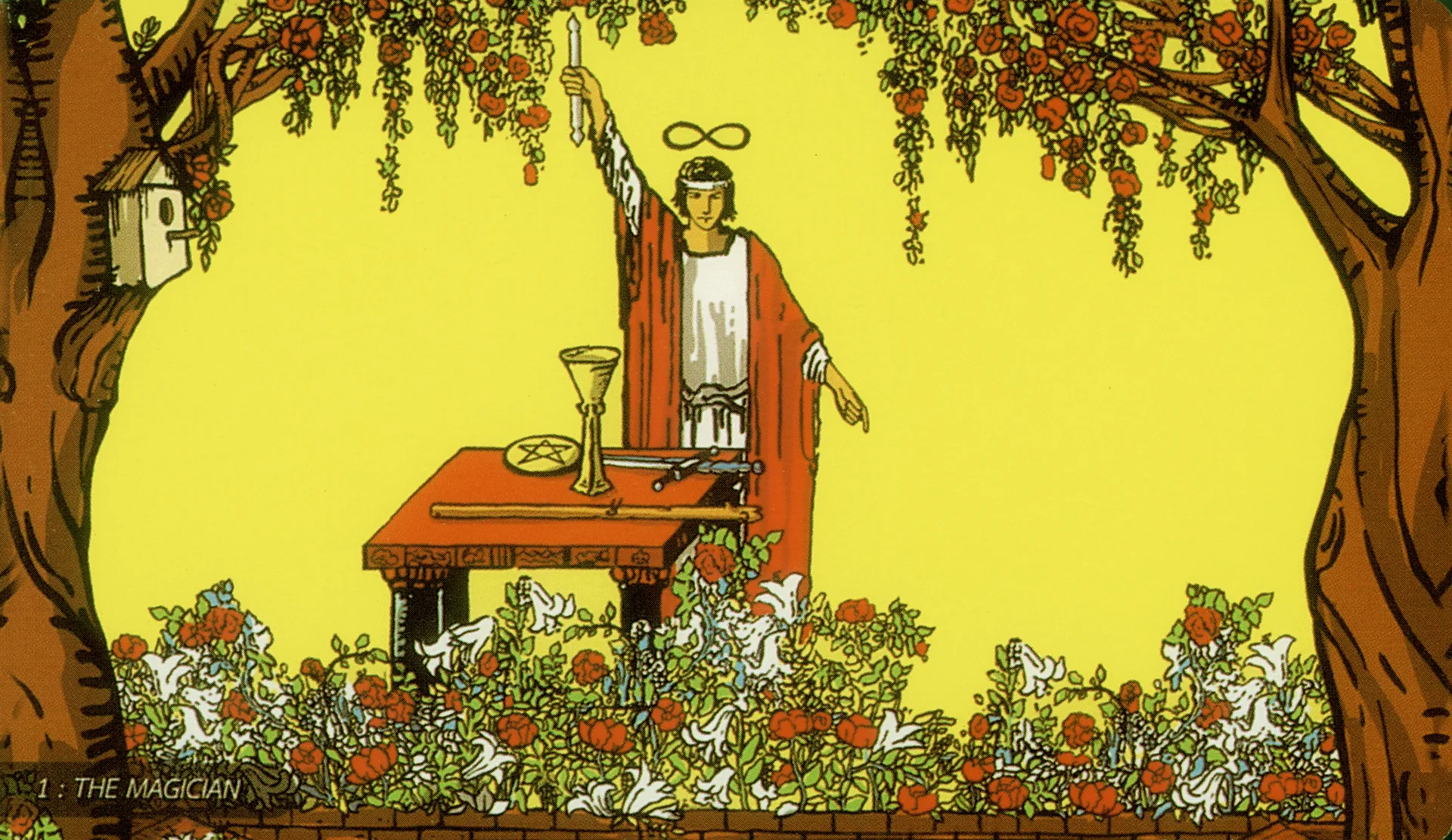 The Magician Rider-Waite-Smith tarot card panorama
