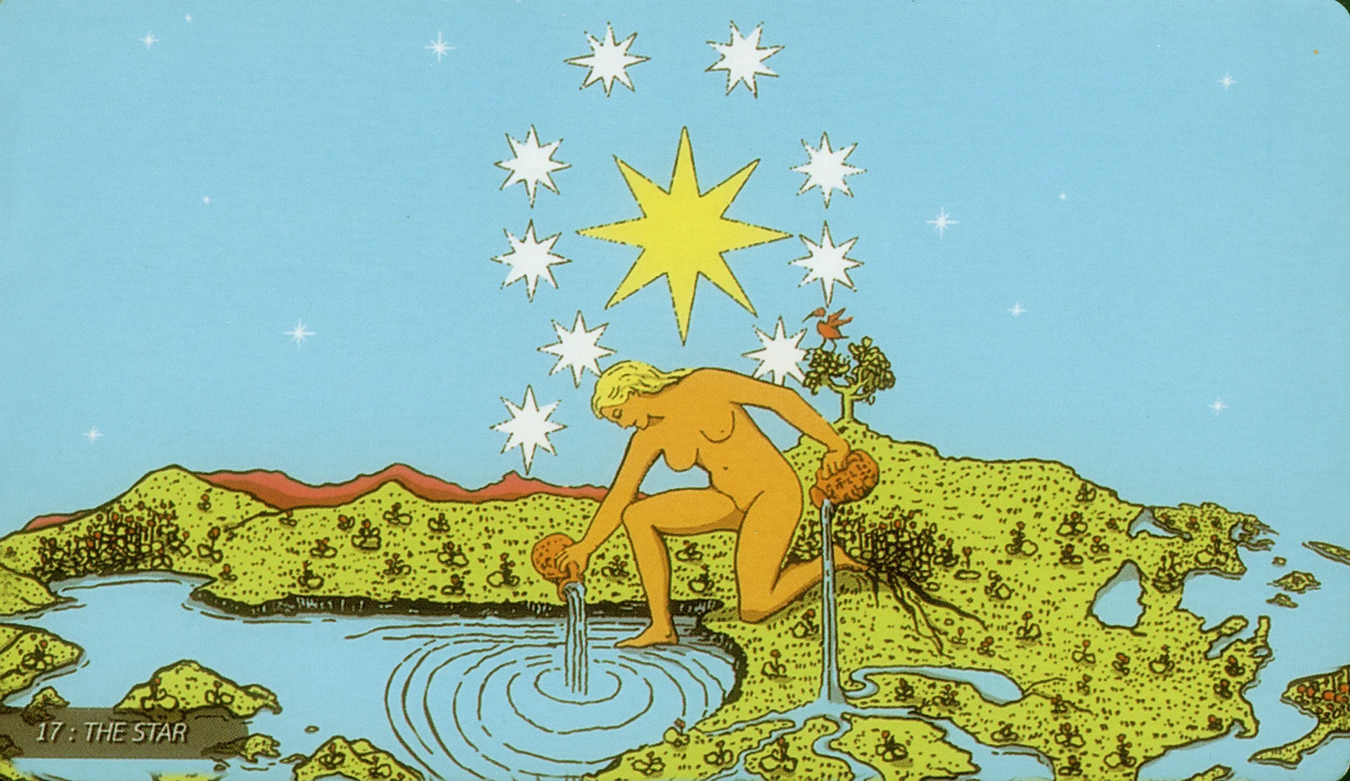 The Star Rider-Waite-Smith tarot card panorama
