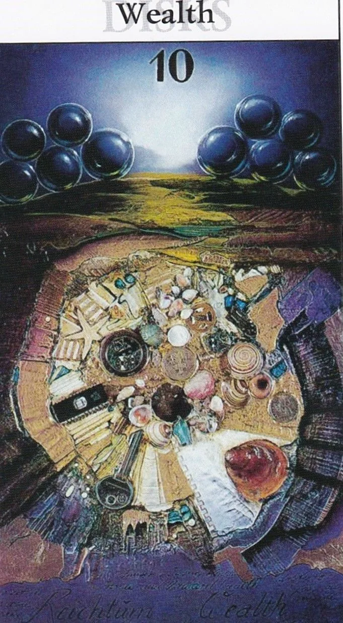 10 of Disks card from the Rohrig Tarot deck