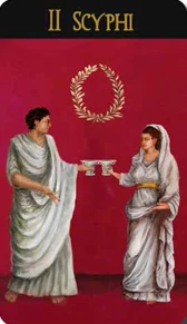 II Scyphi card from The Roman Tarot deck by Christine Cianci