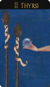 II Thyrsi card from The Roman Tarot deck by Christine Cianci