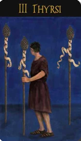 III Thyrsi card from The Roman Tarot deck by Christine Cianci