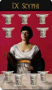 IX Scyphi card from The Roman Tarot deck by Christine Cianci