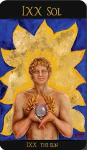 IXX Sol (The Sun) card from The Roman Tarot deck by Christine Cianci