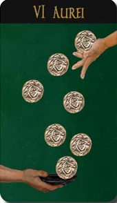 VI Aurei card from The Roman Tarot deck by Christine Cianci