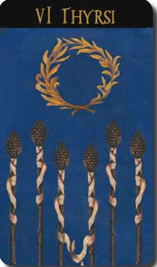 VI Thyrsi card from The Roman Tarot deck by Christine Cianci