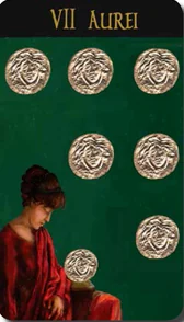 VII Aurei card from The Roman Tarot deck by Christine Cianci
