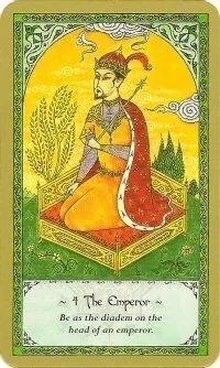 The Emperor card from the Rumi Tarot deck