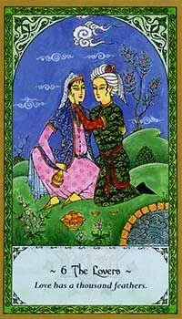 The Lovers card from Rumi Tarot