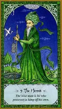 The Hermit card from the Rumi Tarot deck