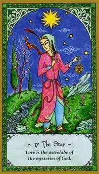 The Star card from the Rumi Tarot deck