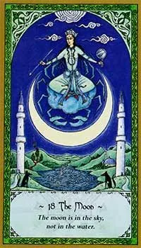 The Moon card from Rumi Tarot