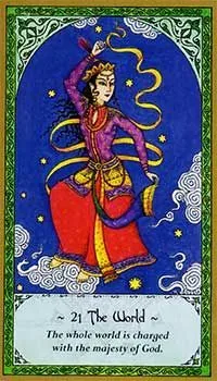 The World card from the Rumi Tarot deck