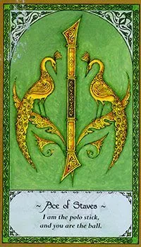 Ace of Staves card from the Rumi Tarot deck