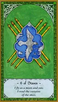6 of Staves card from the Rumi Tarot deck