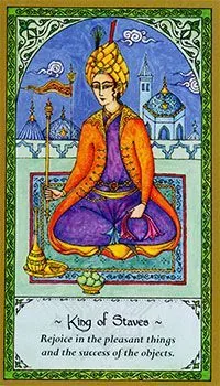King of Staves card from the Rumi Tarot deck