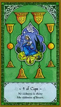 4 of Cups card from the Rumi Tarot deck