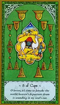 8 of Cups card from the Rumi Tarot deck