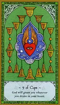 9 of Cups card from Rumi Tarot