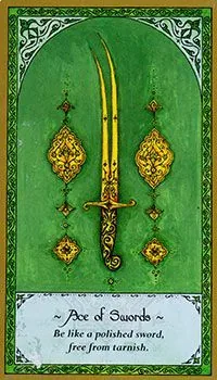Ace of Swords card from the Rumi Tarot deck