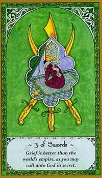 3 of Swords card from the Rumi Tarot deck