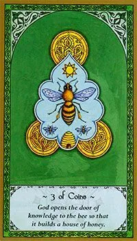 3 of Coins card from Rumi Tarot