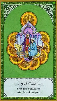 9 of Coins card from the Rumi Tarot deck