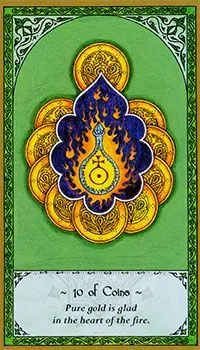 10 of Coins card from the Rumi Tarot deck