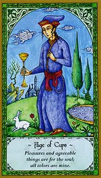 Page of Cups card from Rumi Tarot