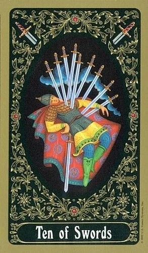 Russian Tarot Of St Petersburg Review 14 10 of Swords from the Russian Tarot of St. Petersburg