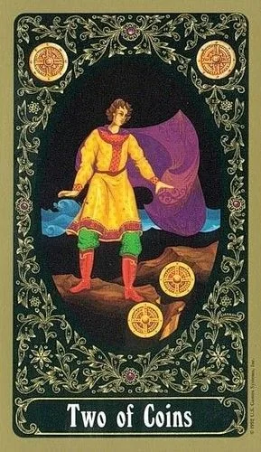 2 of Coins - Russian Tarot of St. Petersburg - Tarot Deck by Yury Shakov