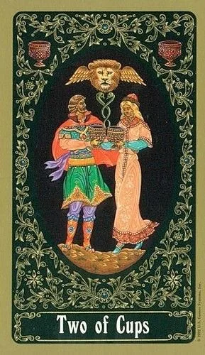 Russian Tarot Of St Petersburg Review 5 2 of Cups from the Russian Tarot of St. Petersburg