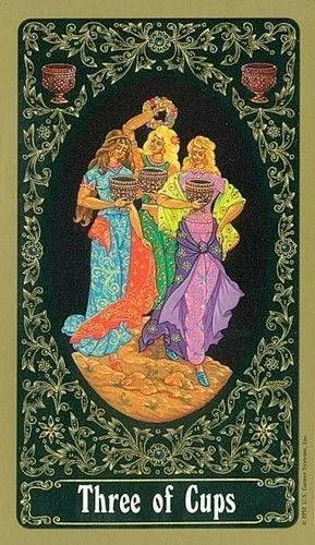 3 of Cups - Russian Tarot of St. Petersburg - Tarot Deck by Yury Shakov
