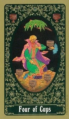 4 of Cups - Russian Tarot of St. Petersburg - Tarot Deck by Yury Shakov