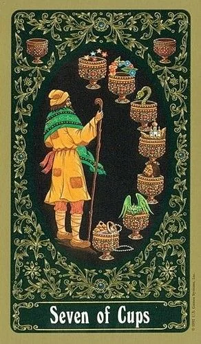7 of Cups - Russian Tarot of St. Petersburg - Tarot Deck by Yury Shakov