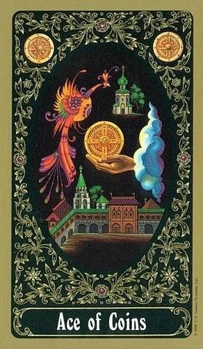 Russian Tarot Of St Petersburg Review 1 Ace of Coins from the Russian Tarot of St. Petersburg