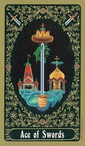 Ace of Swords - Russian Tarot of St. Petersburg - Tarot Deck by Yury Shakov