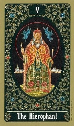 The Hierophant - Russian Tarot of St. Petersburg - Tarot Deck by Yury Shakov