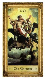 The World card from the Sacred Art Tarot deck by André St. Dryden