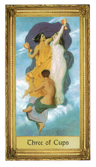 Three of Cups card from the Sacred Art Tarot deck by André St. Dryden