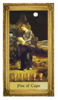 Five of Cups card from the Sacred Art Tarot deck by André St. Dryden