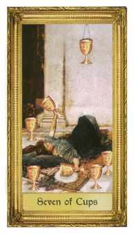 Seven of Cups card from the Sacred Art Tarot deck by André St. Dryden