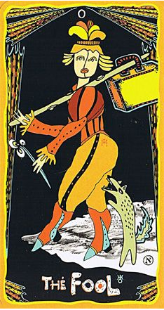 The Fool card from the Sakki-Sakki Tarot deck by Monicka Clio Sakki
