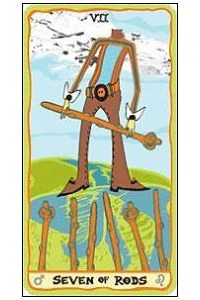 Seven of Rods - Sakki-Sakki Tarot - Monicka Clio Sakki
