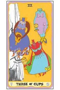 Three of Cups - Sakki-Sakki Tarot - Monicka Clio Sakki