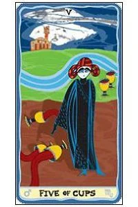 Five of Cups - Sakki-Sakki Tarot - Monicka Clio Sakki